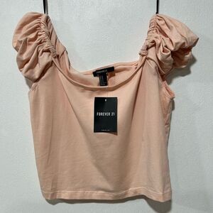 Forever 21 Black Ribbed Crop Top – Size M